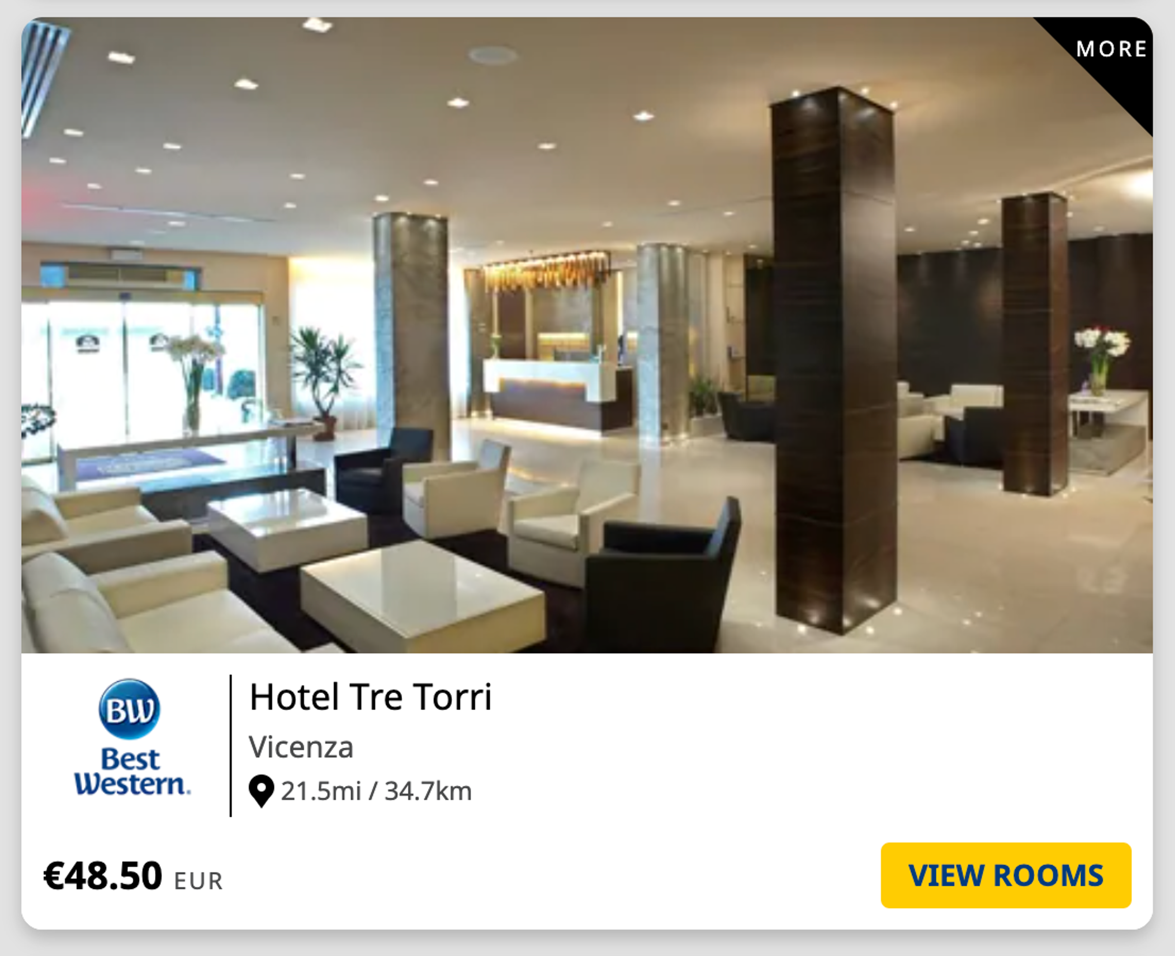 Sample BW booking