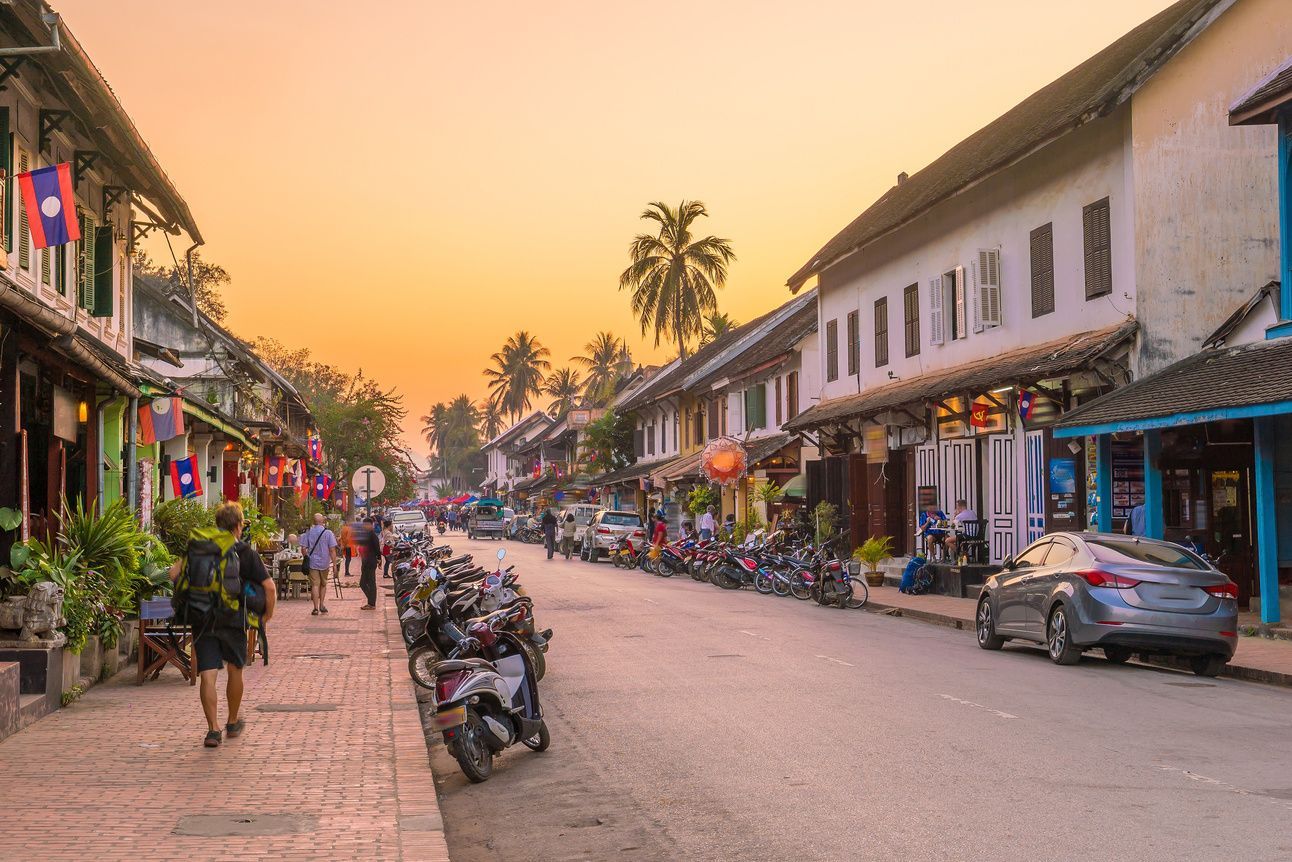 A photo of a street in Luang Prabang, Laos