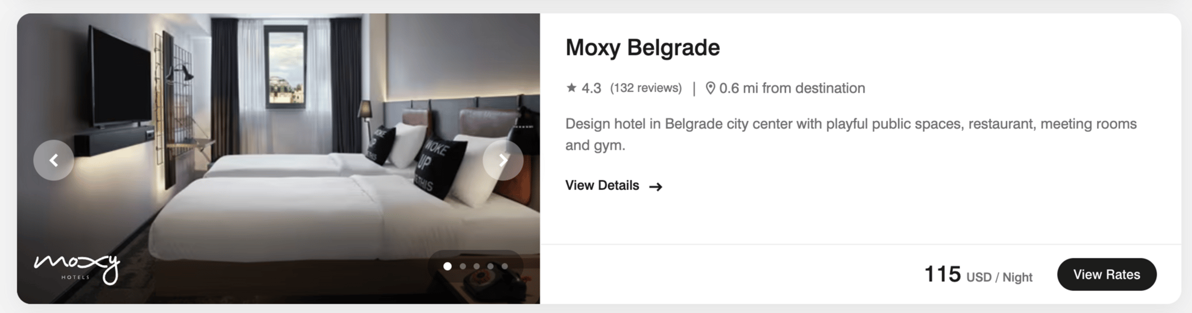 Moxy Belgrade for $115