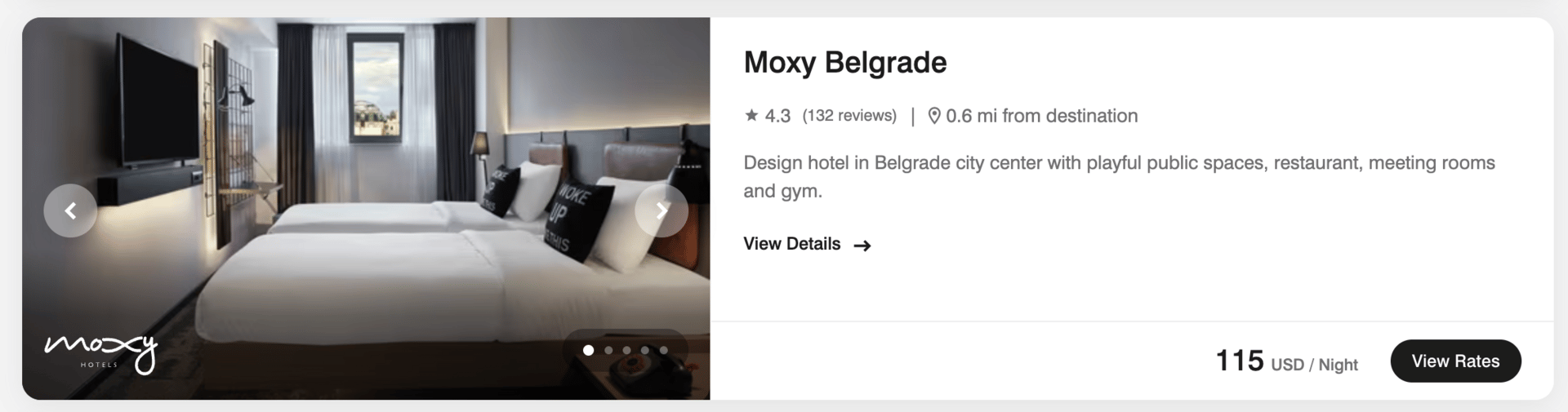 Moxy Belgrade for $115