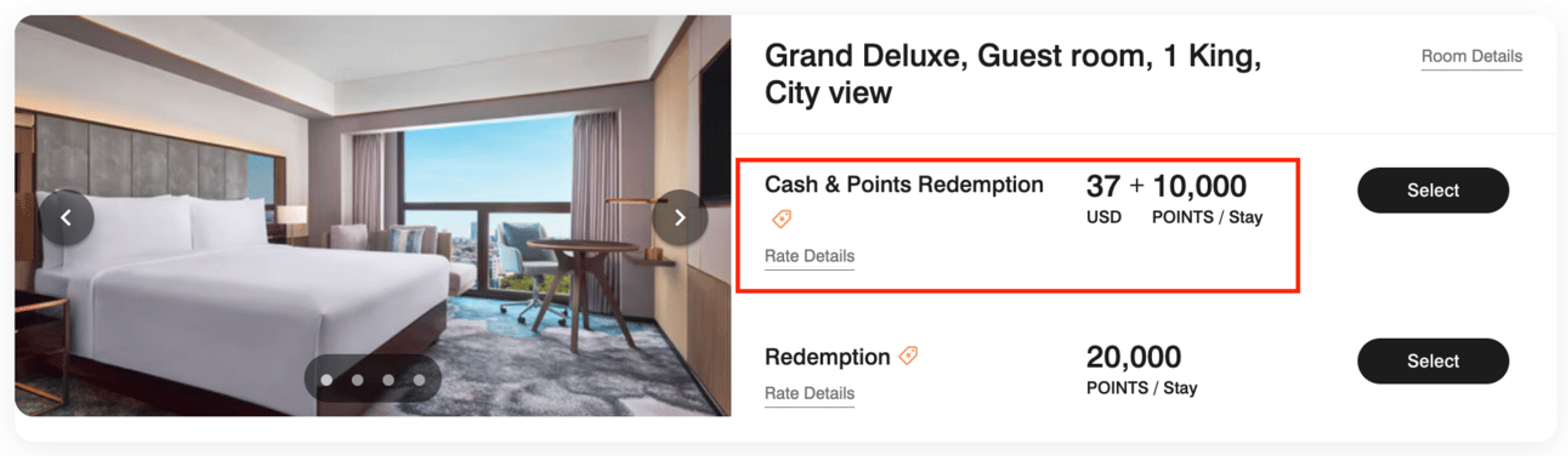An example of a good value "cash and points" price.