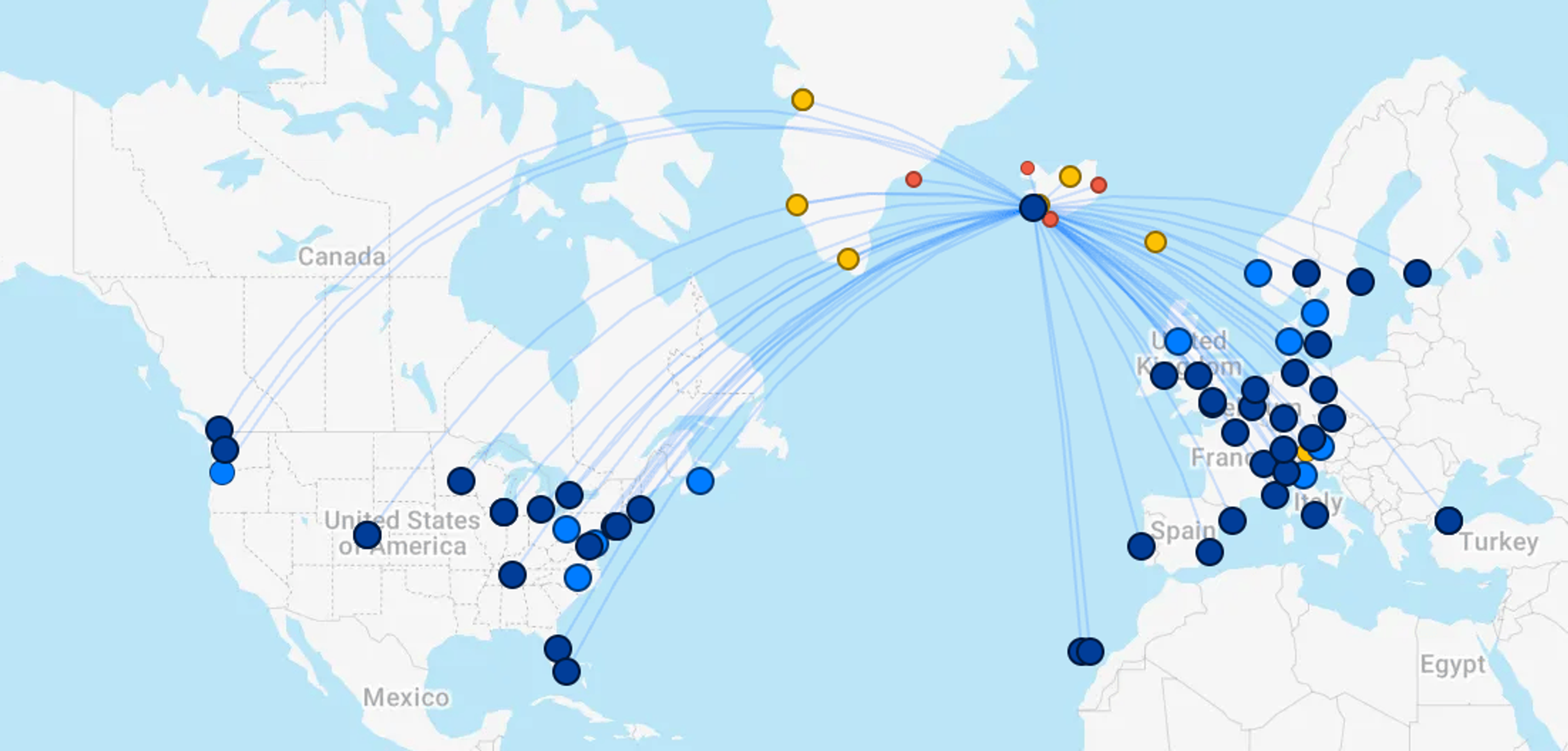 Icelandair route map