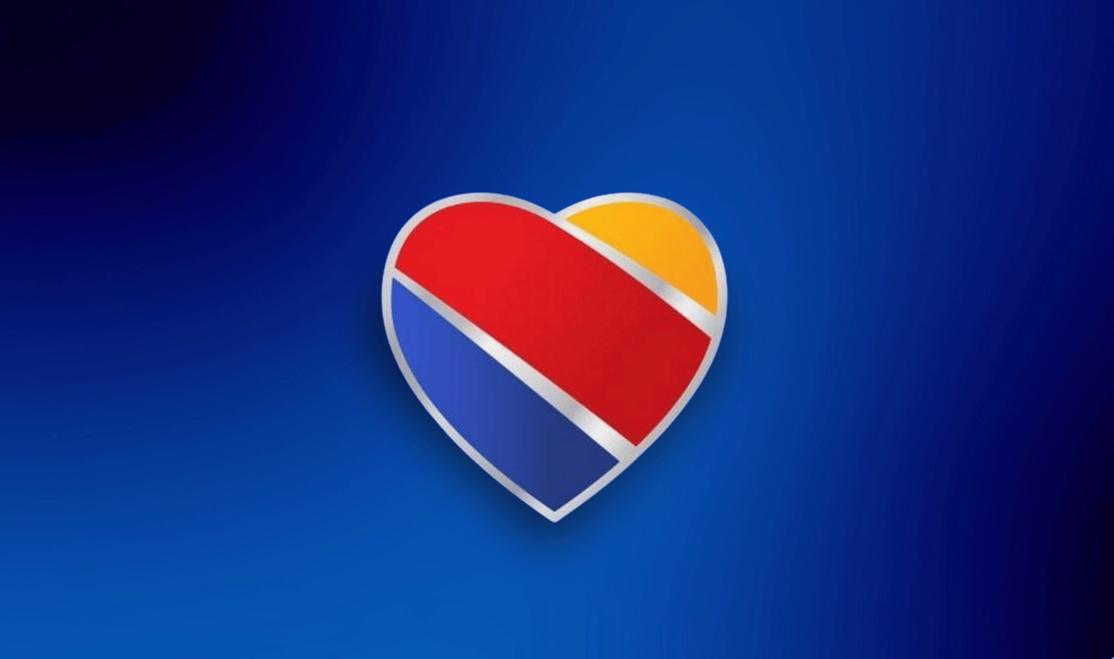 Southwest heart logo on a blue background