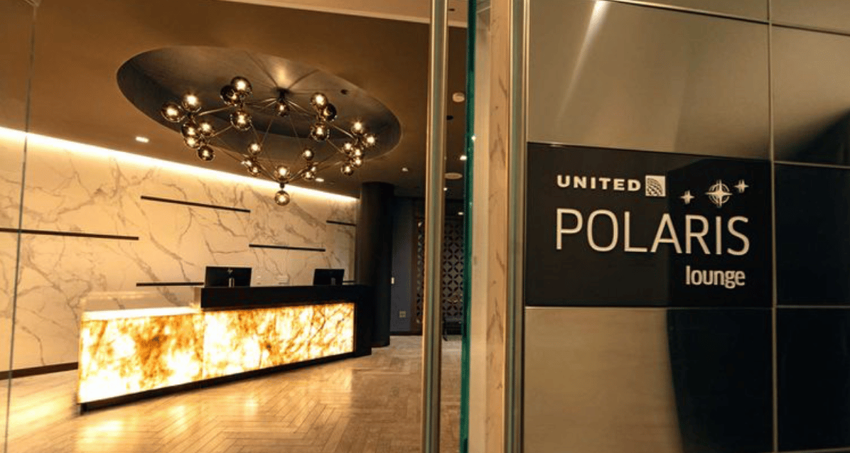 A photo of the entrance of a Polaris lounge