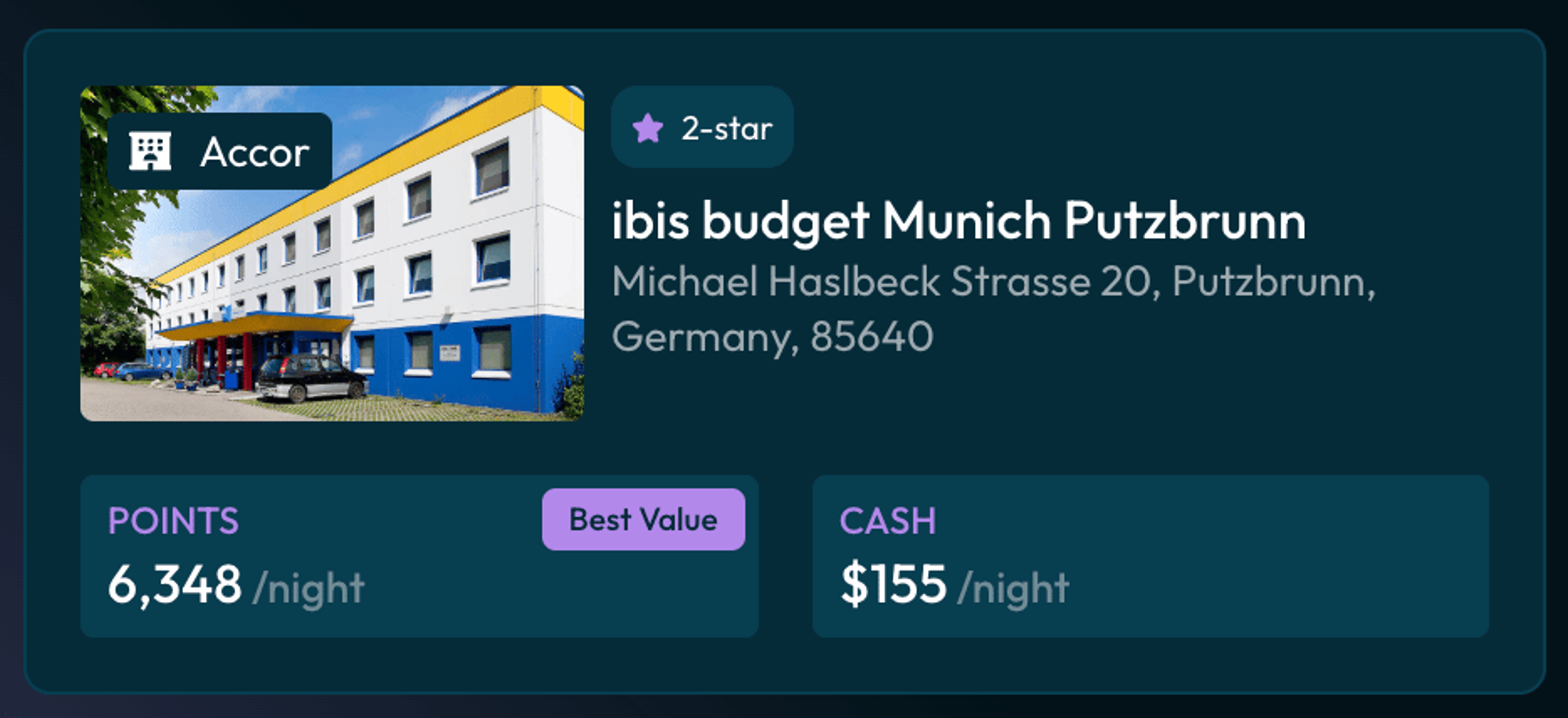 Ibis budget Munich for 6,248 points per night