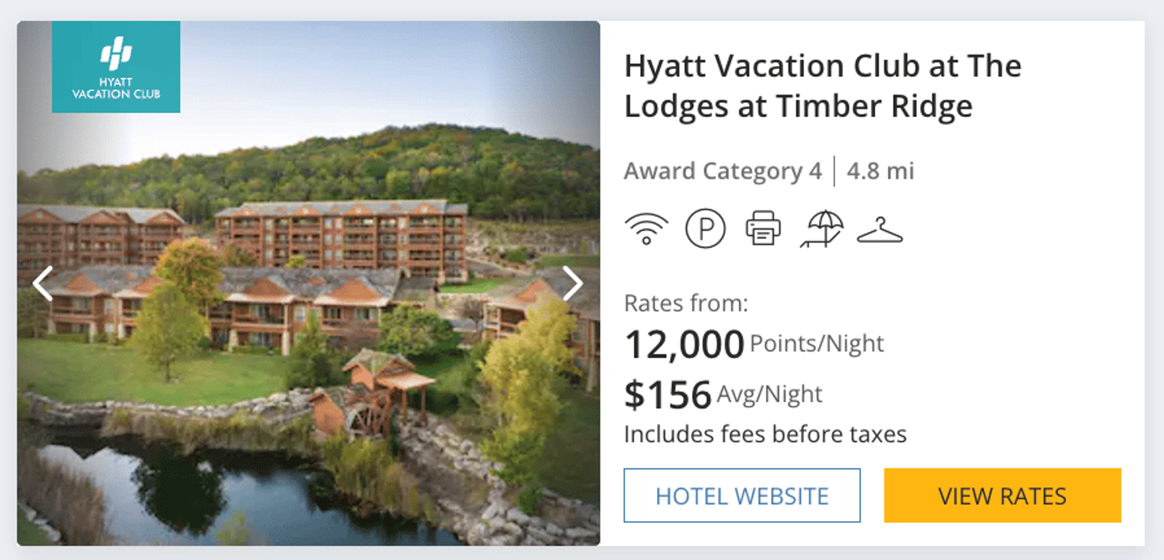 An example of a Hyatt Vacation Club property in Branson, Missouri
