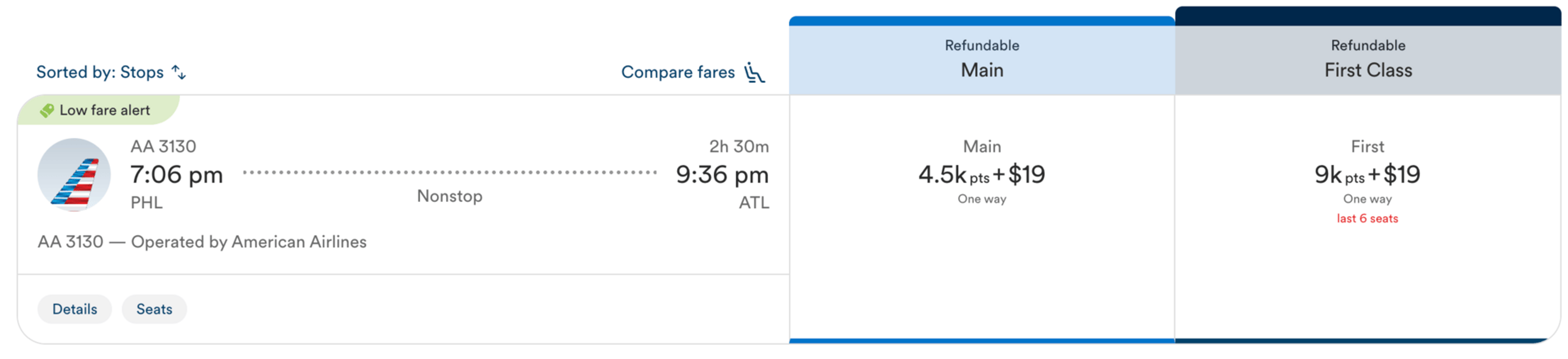 American Arlines flight for 4,500 Alaska miles
