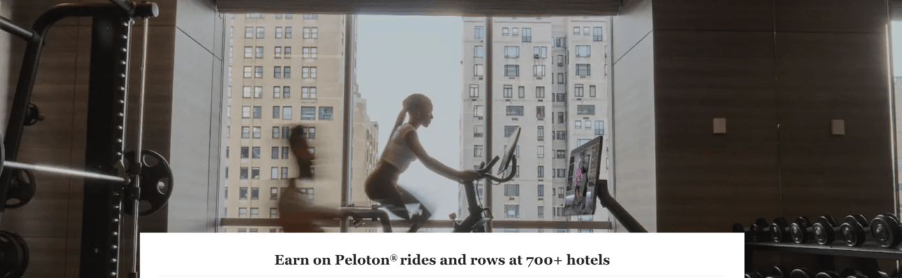 Landing page banner image from Hyatt and Peloton's partnership