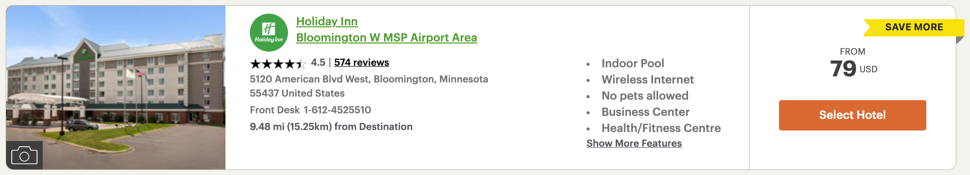 IHG sample booking