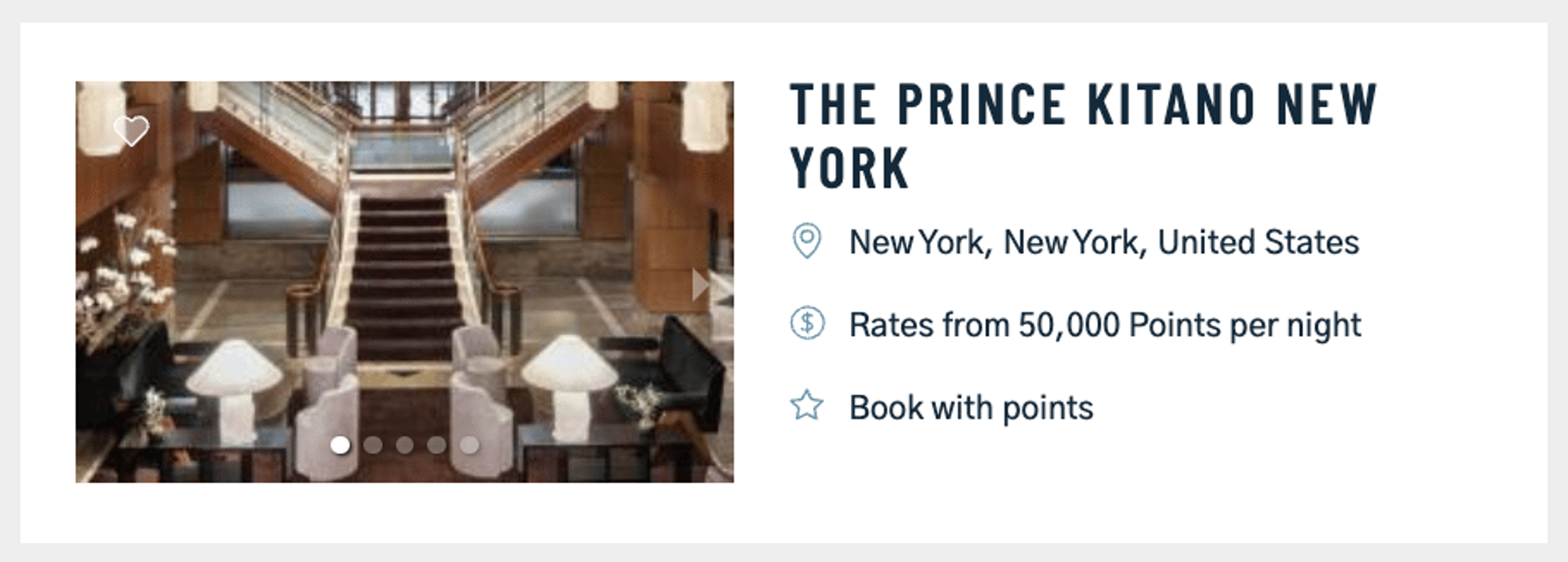 Hotel in New York City for 50,000 iPrefer points