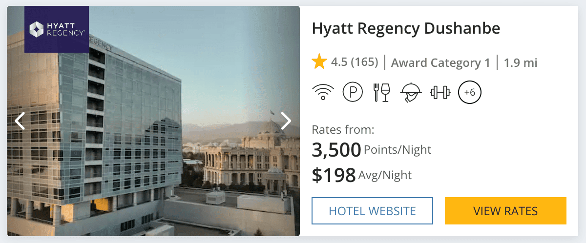 Hyatt Regency Dushanbe, a Category 1 hotel