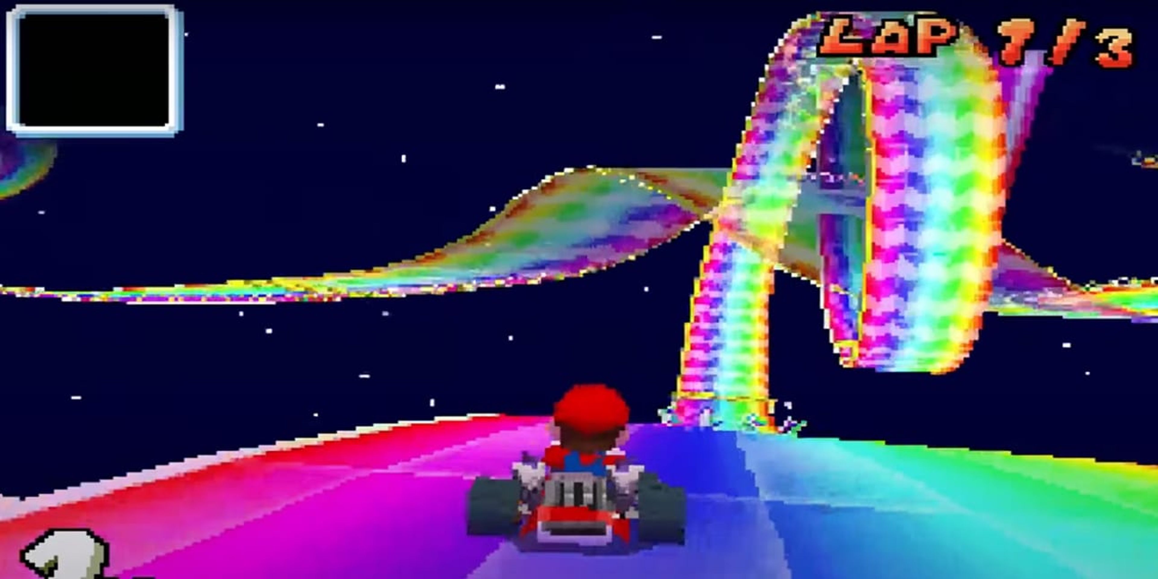Mario Kart Rainbow Road course