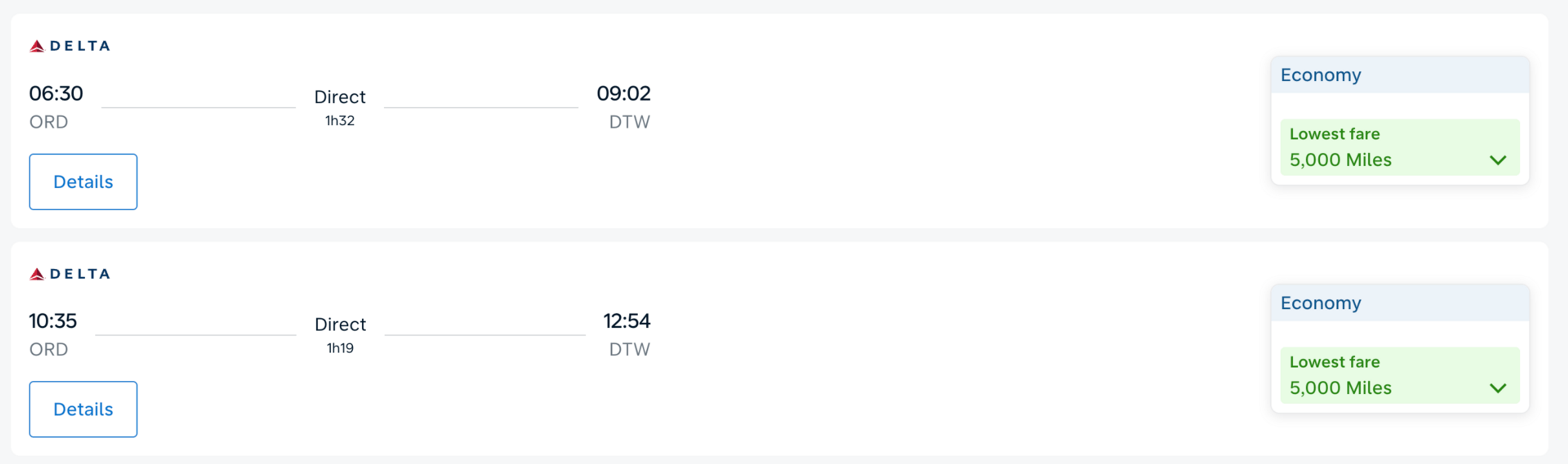 Domestic Delta flights for 5,000 Flying Blue miles each