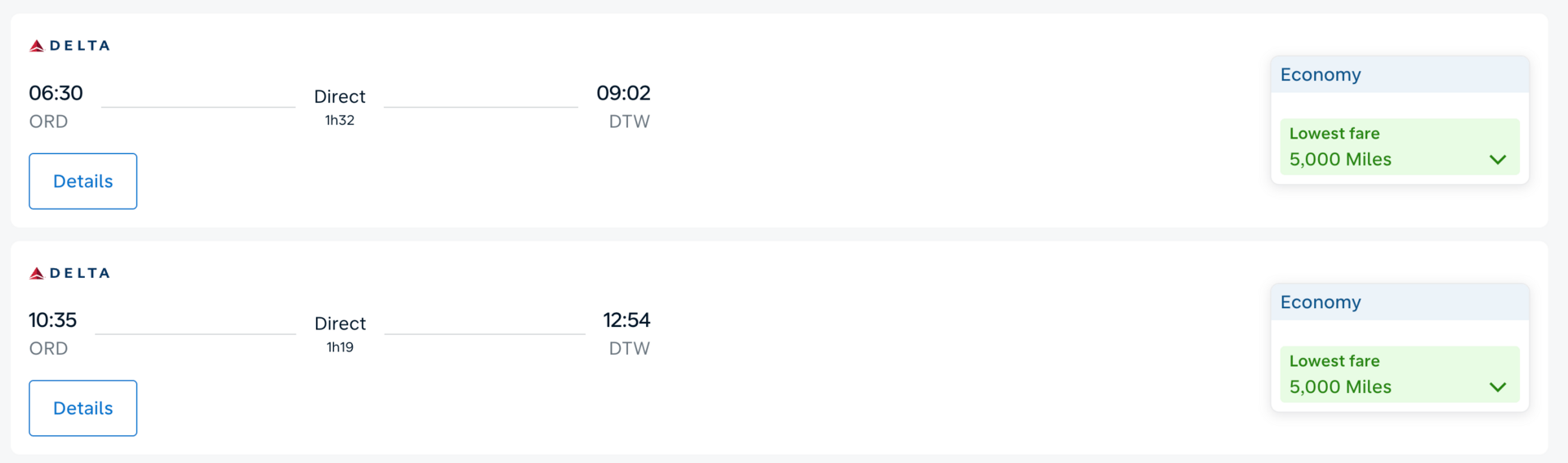 Domestic Delta flights for 5,000 Flying Blue miles each