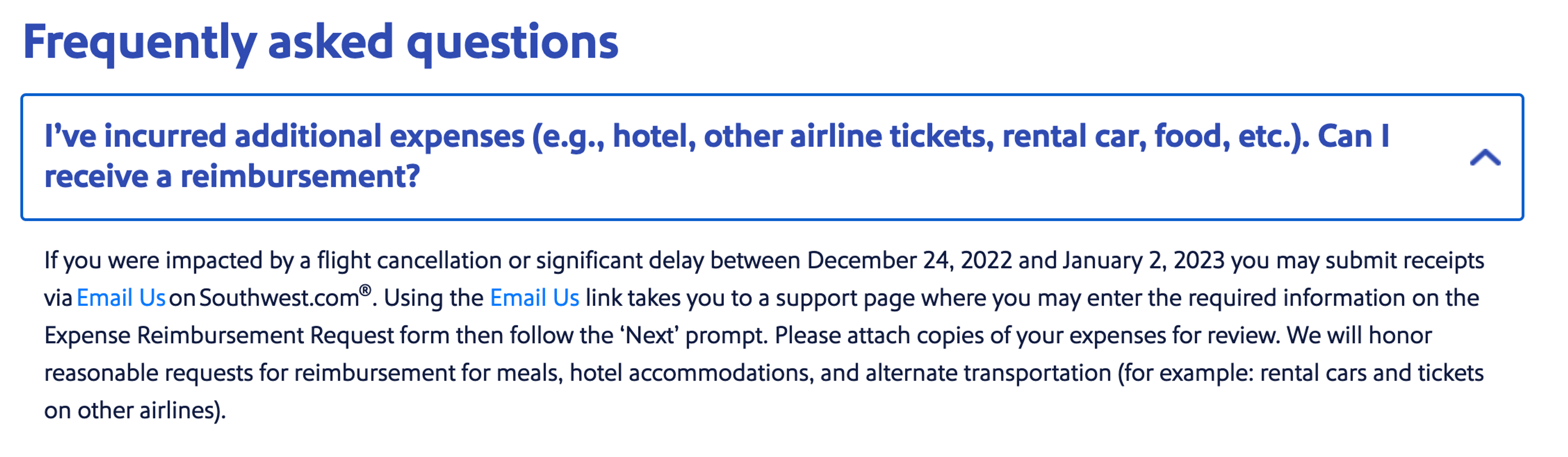 Southwest travel disruption