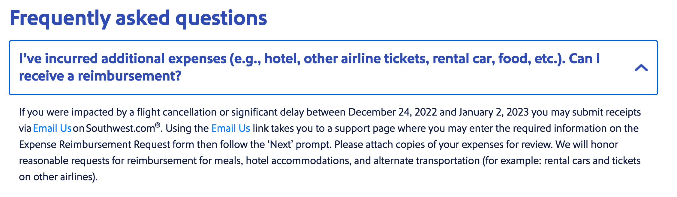 Southwest travel disruption
