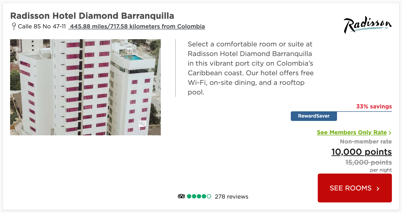 Radisson sample booking