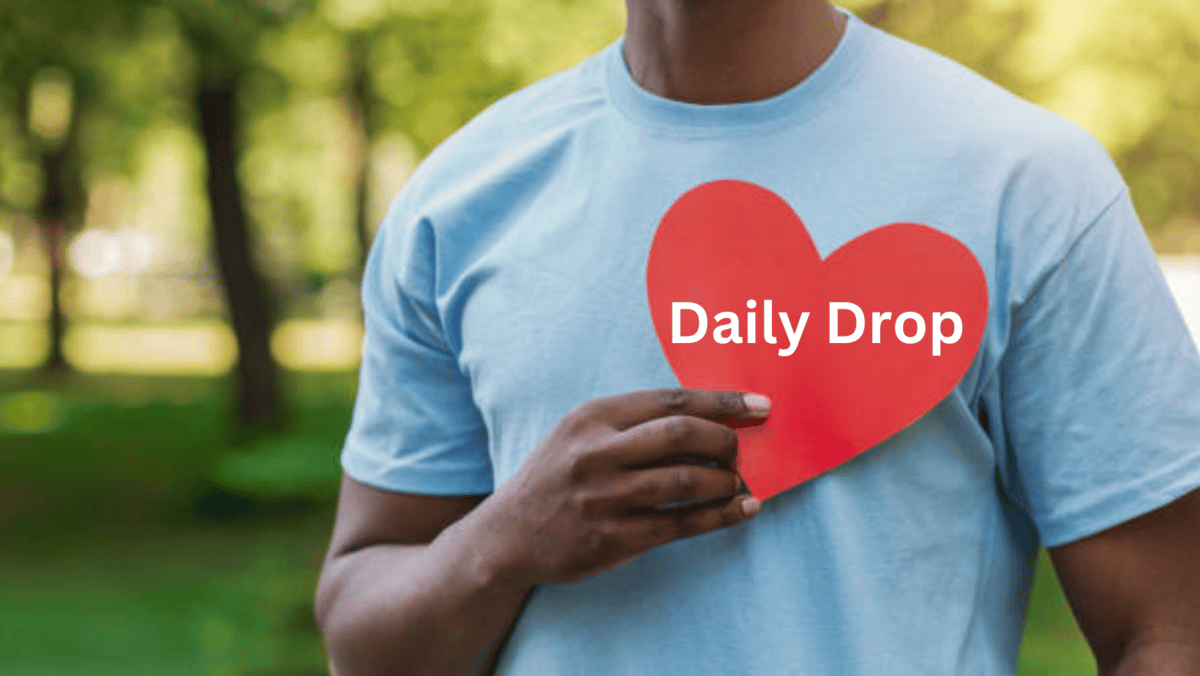 Daily Drop heart on sleeve
