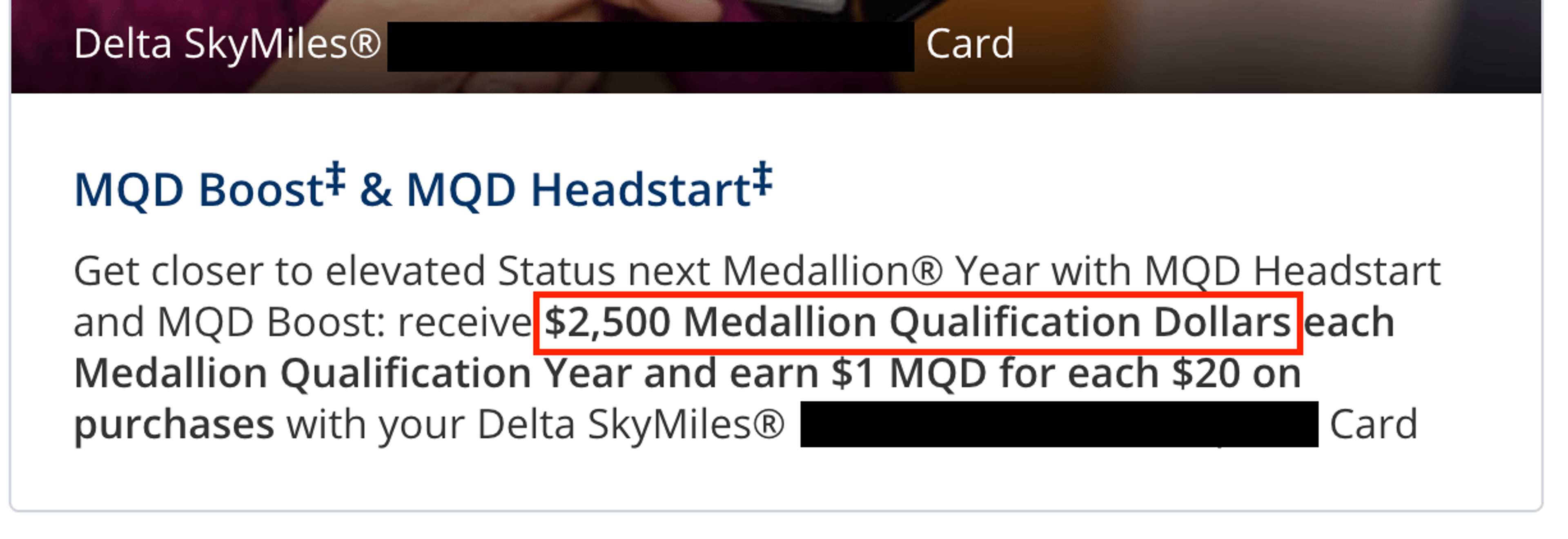 Get a 2,500 MQD boost when you have a Delta credit card