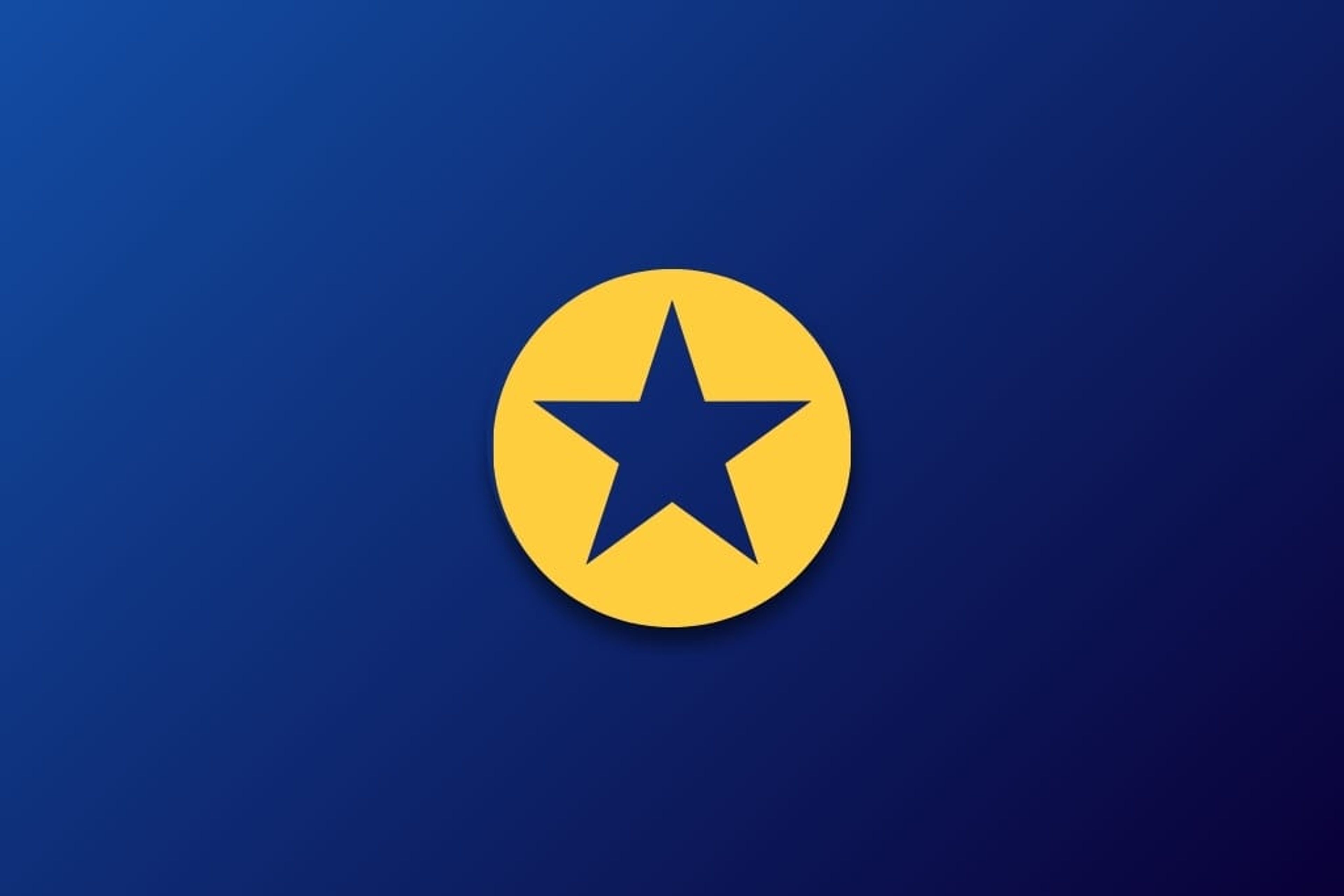 Gold star on blue backgound