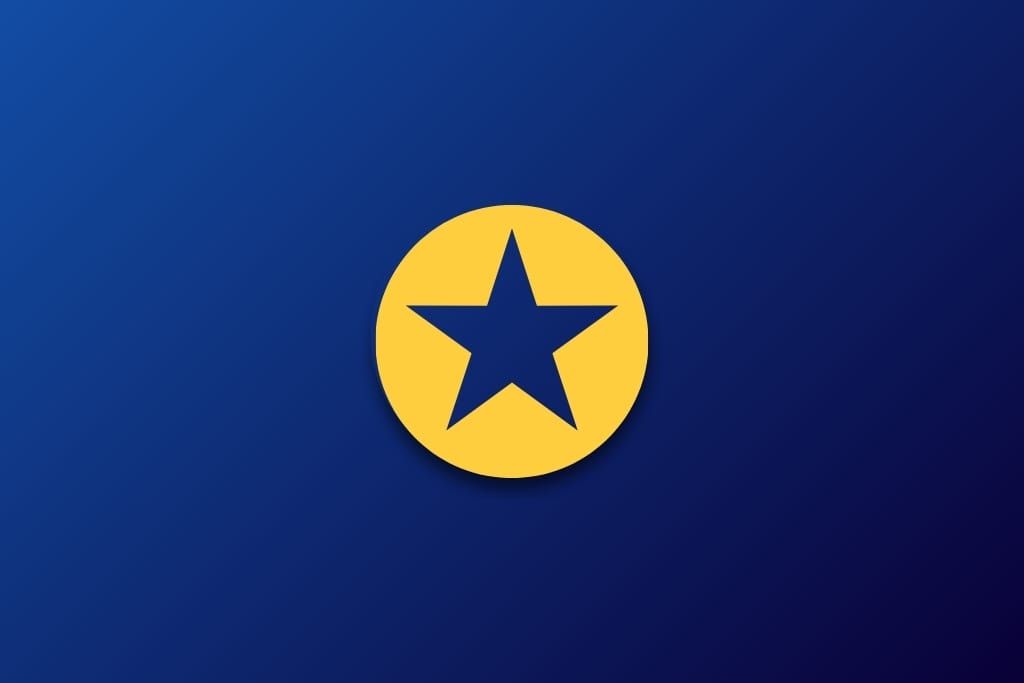 Gold star on blue backgound