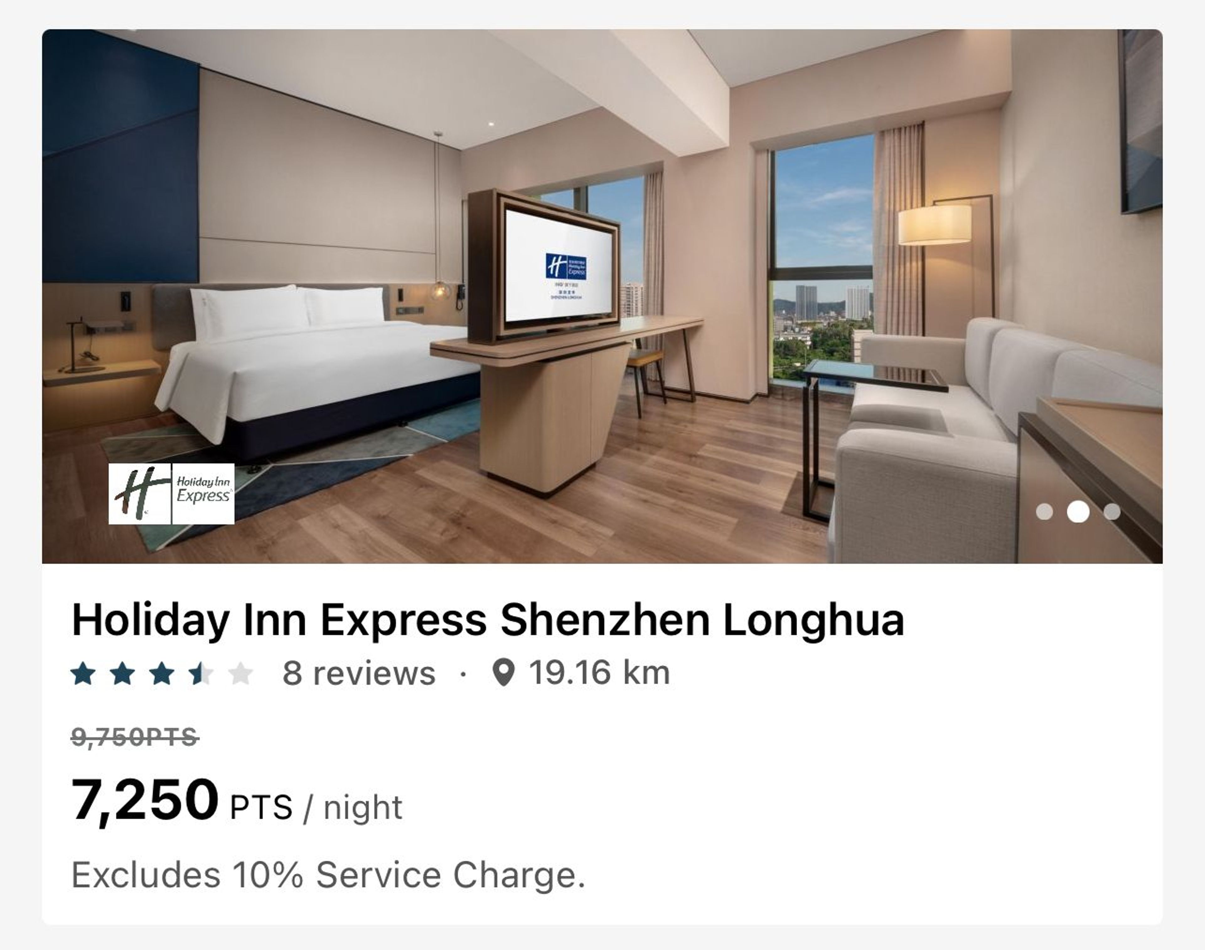 Holiday Inn in China for 7,250 IHG points per night