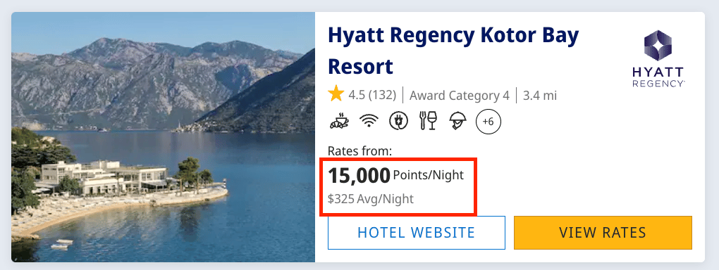 An example of how it can make sense to use points when the hotel is really expensive in the Summer