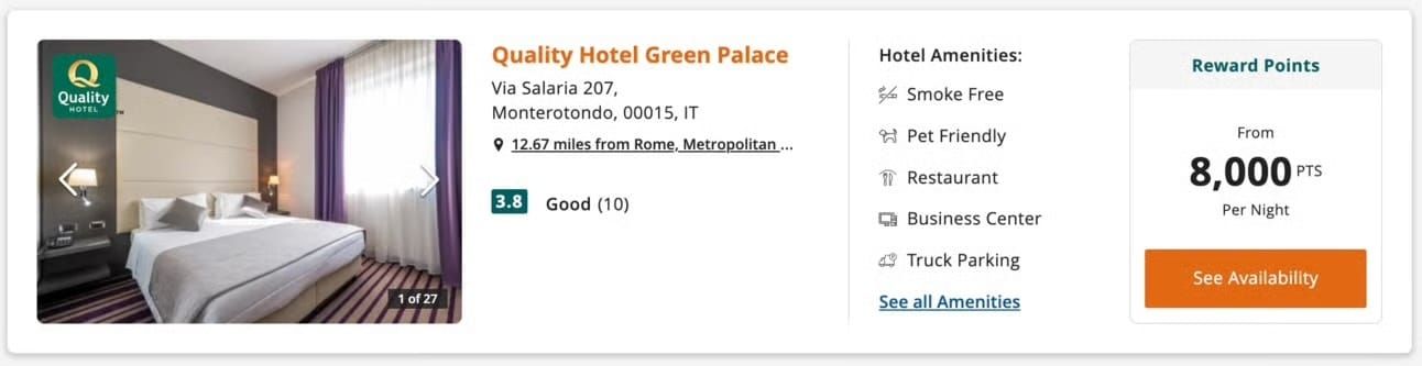 Screenshot from choicehotels.com