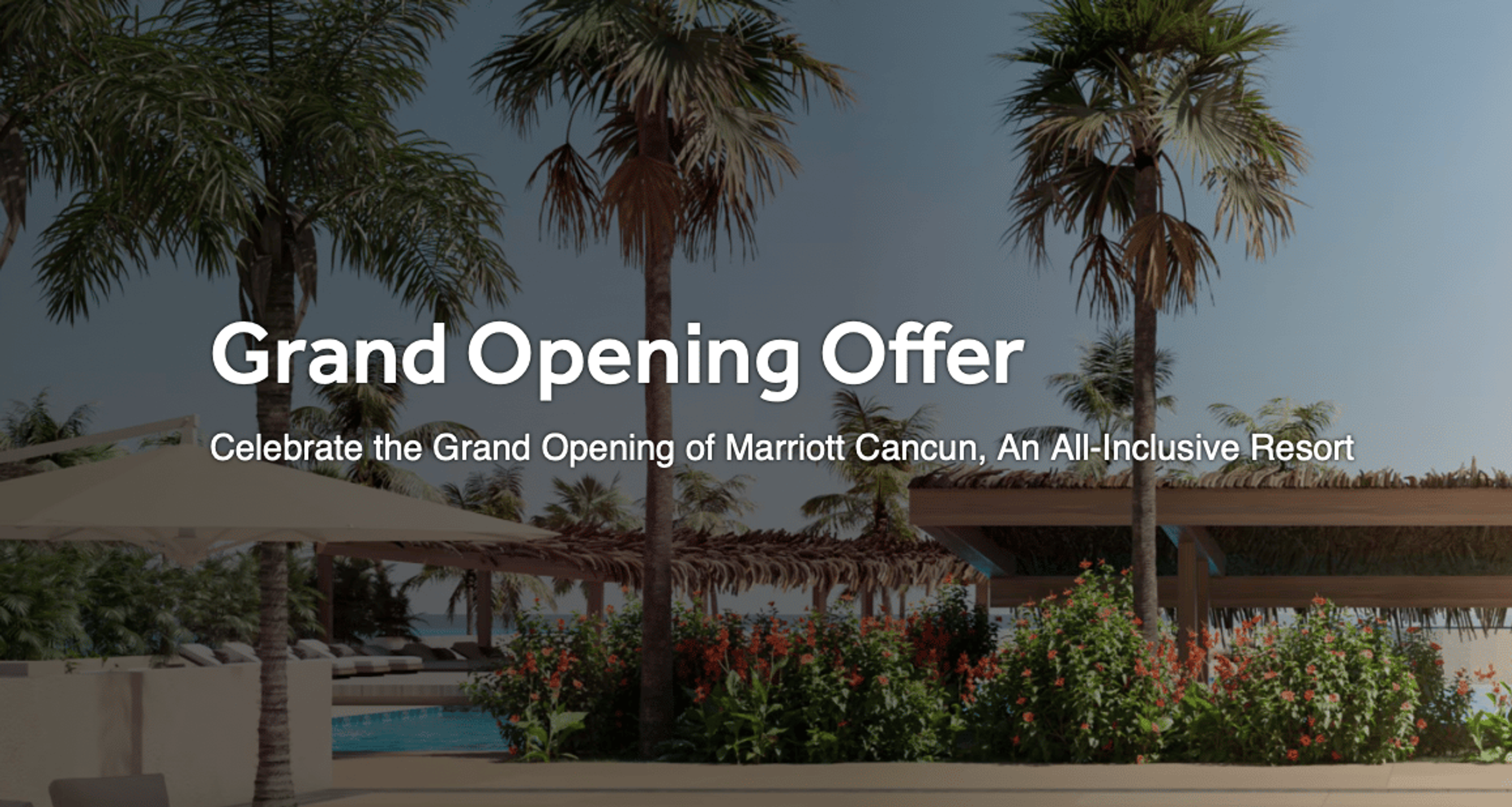 Screenshot of Marriott Cancun's grand opening offer page