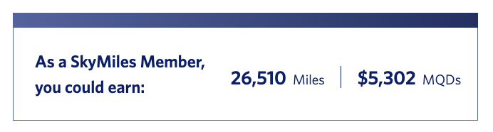 An example of how many Delta miles and MQDs you'd earn from the aforementioned flight