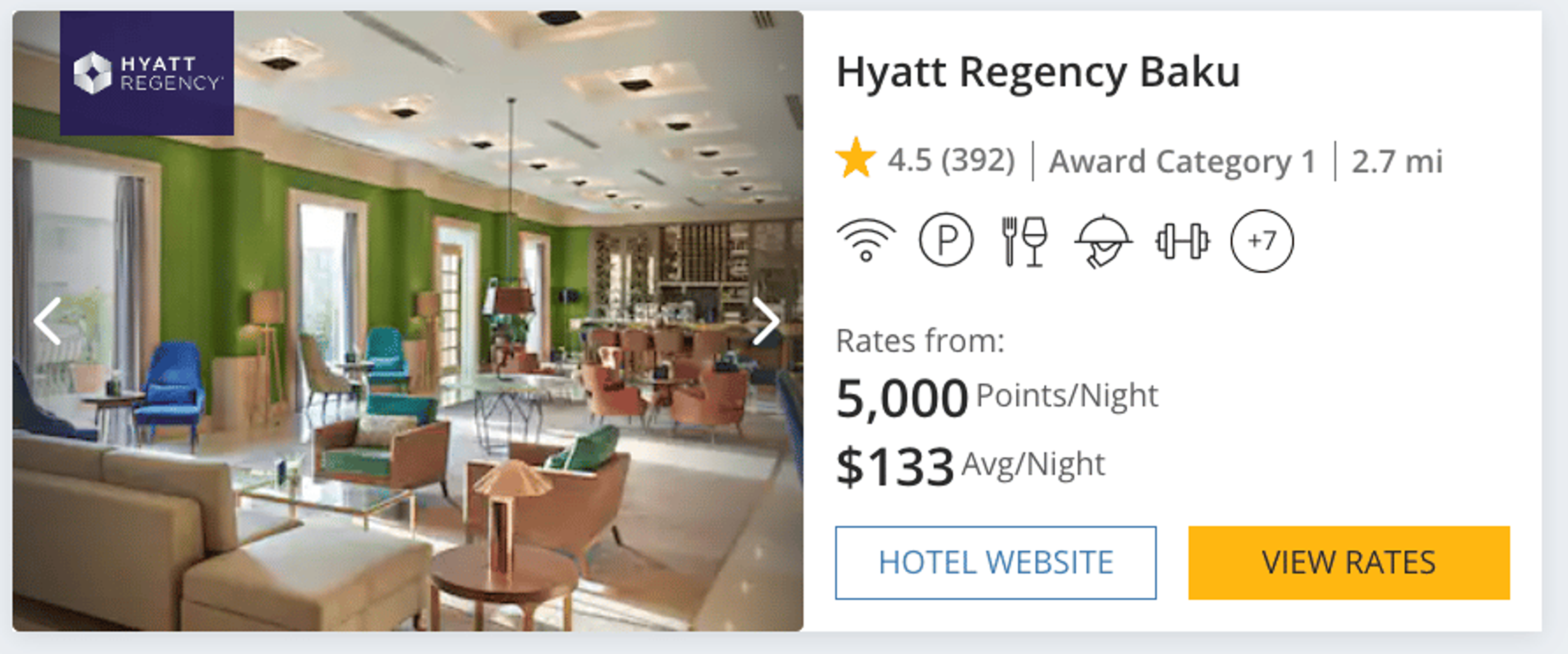 Hyatt Regency Baku for 5,000 points