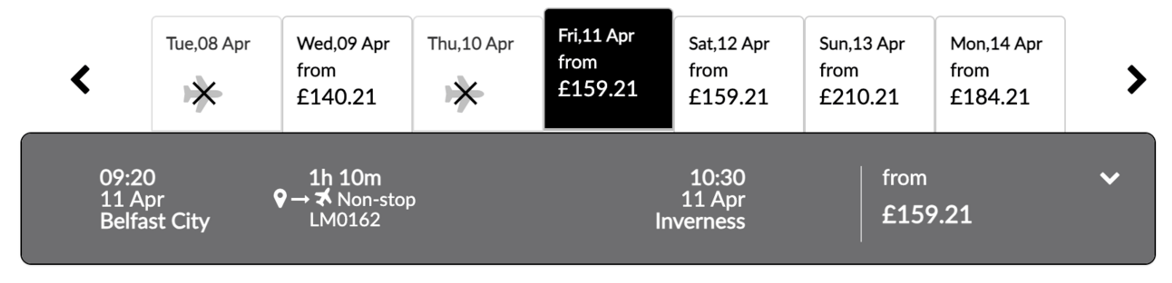 Belfast to Inverness for $204