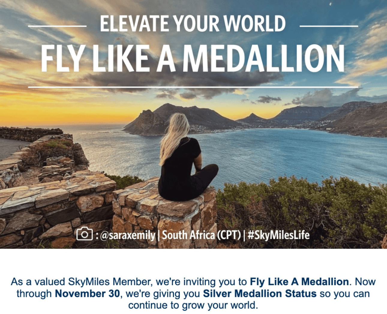 Email from Delta offering Silver status for six months
