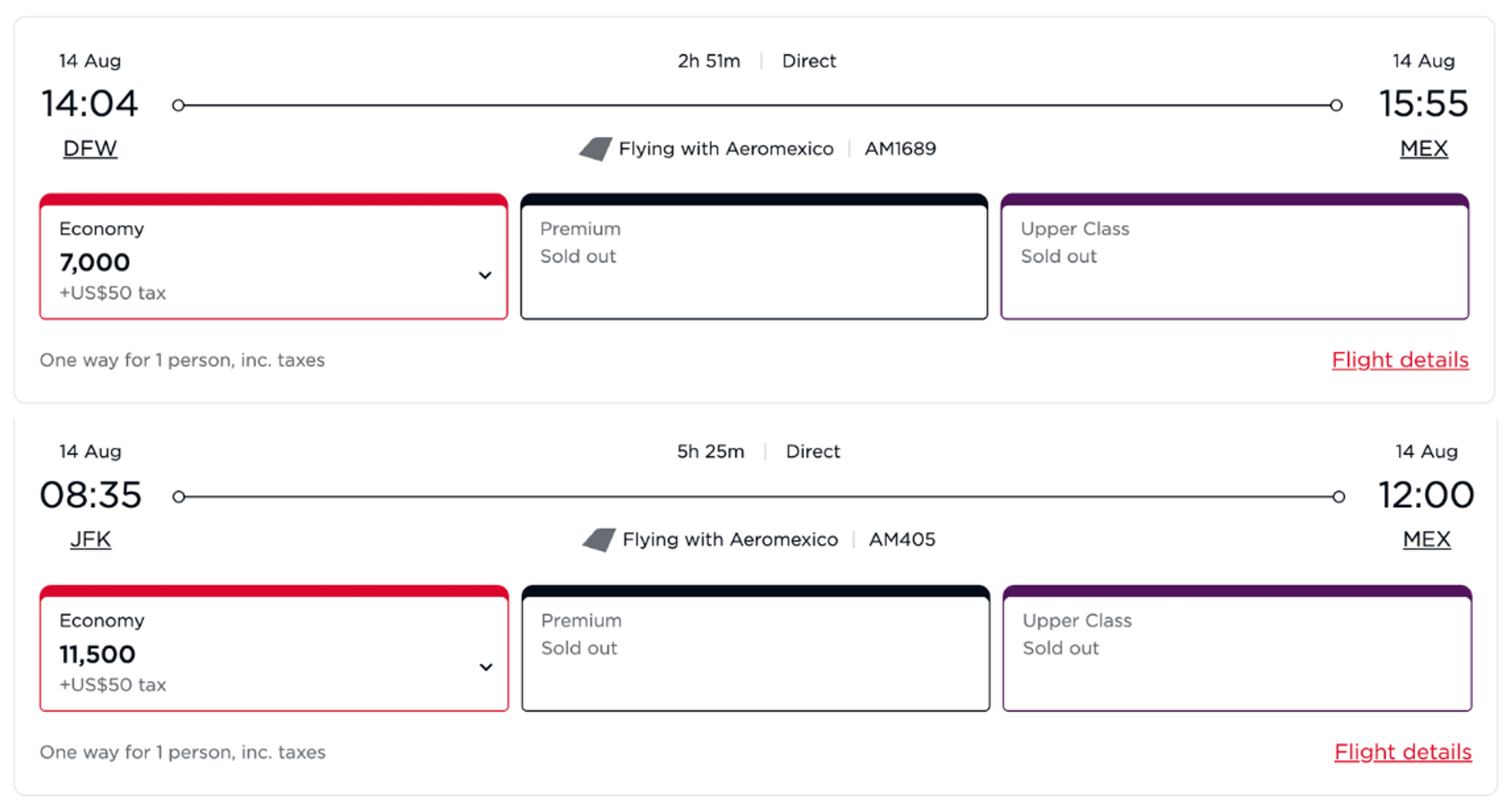 Screenshot from virginatlantic.com