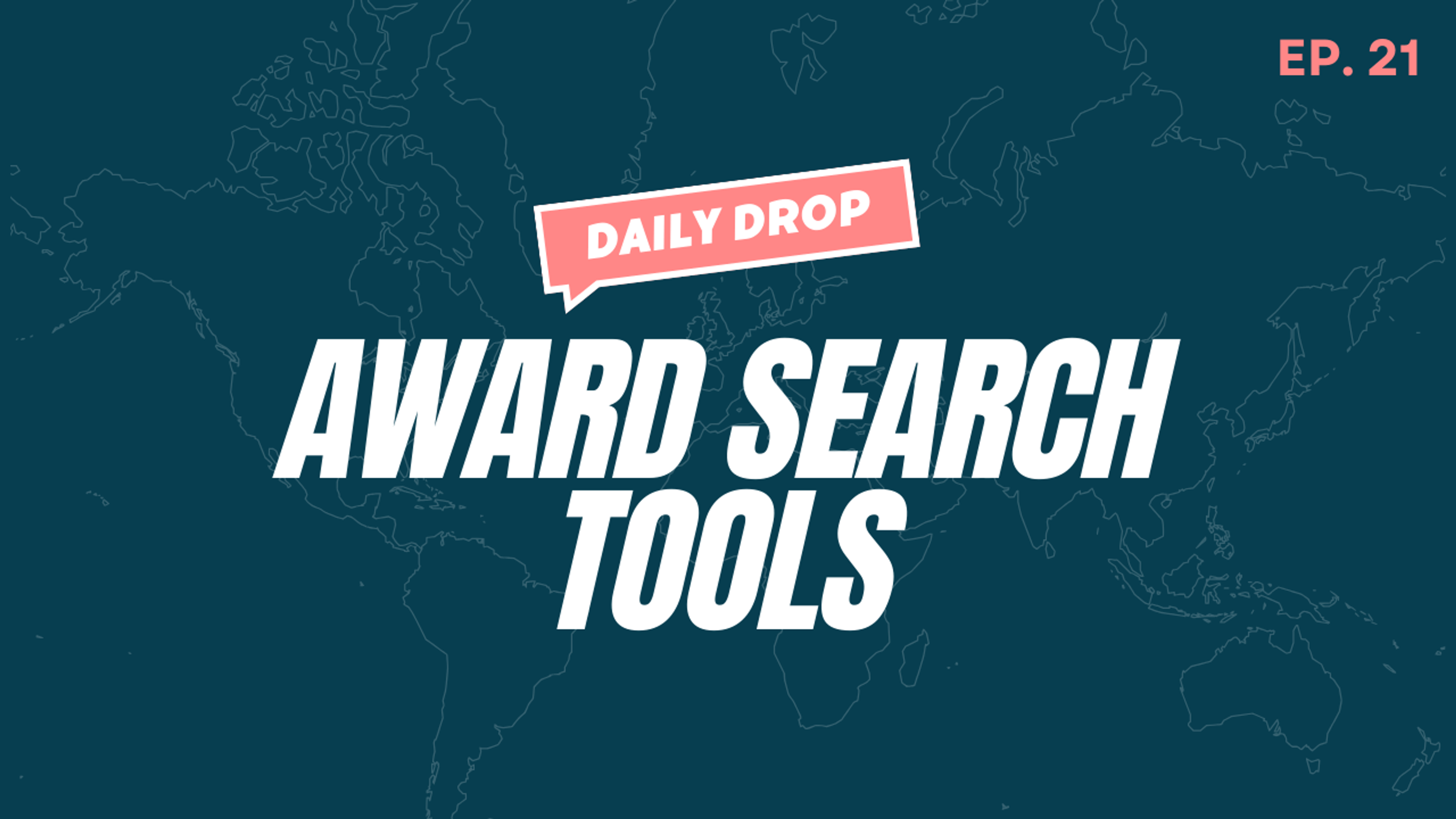 Blue map background with "Daily Drop Award Search Tools" text overlay