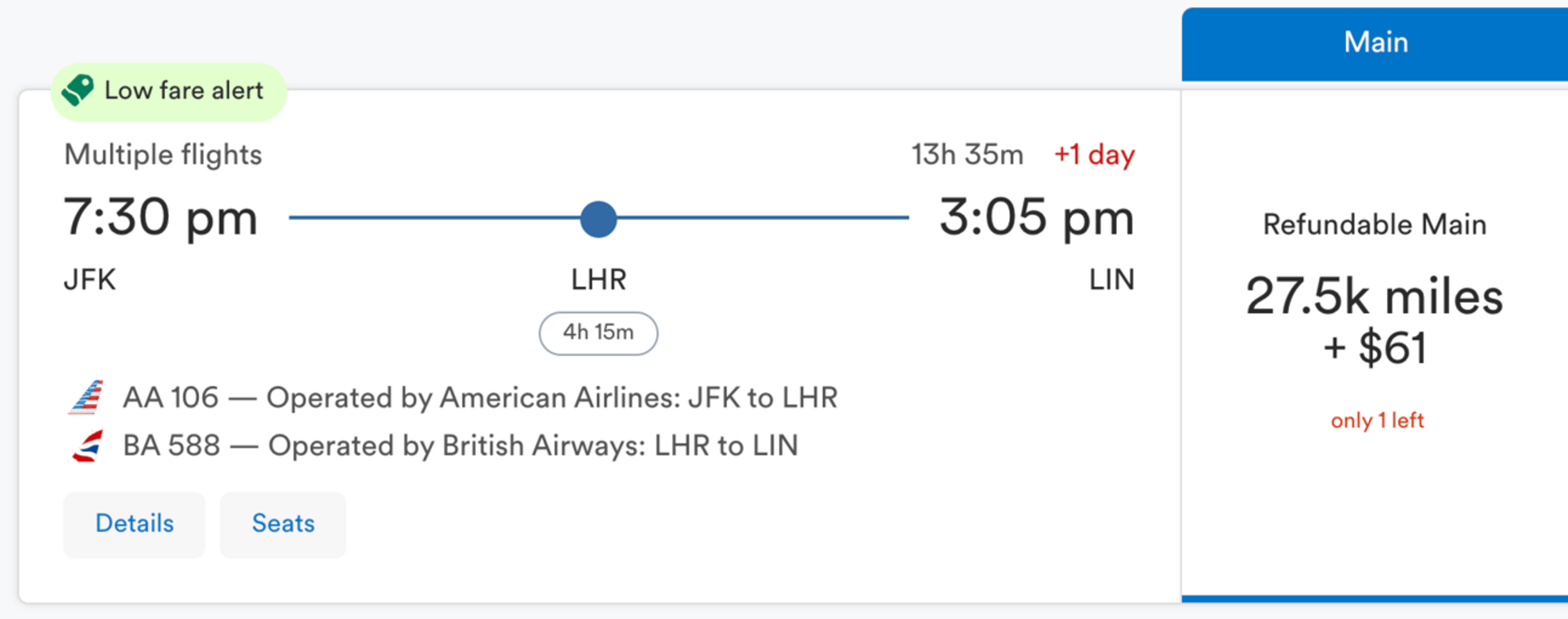 New York to Milan using Alaska miles