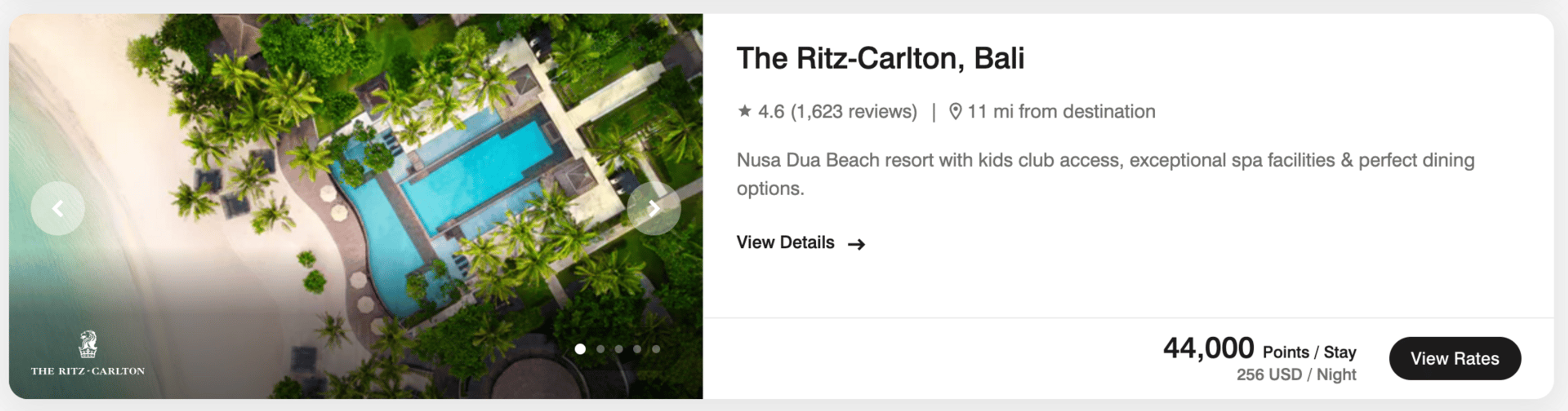 Ritz-Carlton Bali for 44,000 points