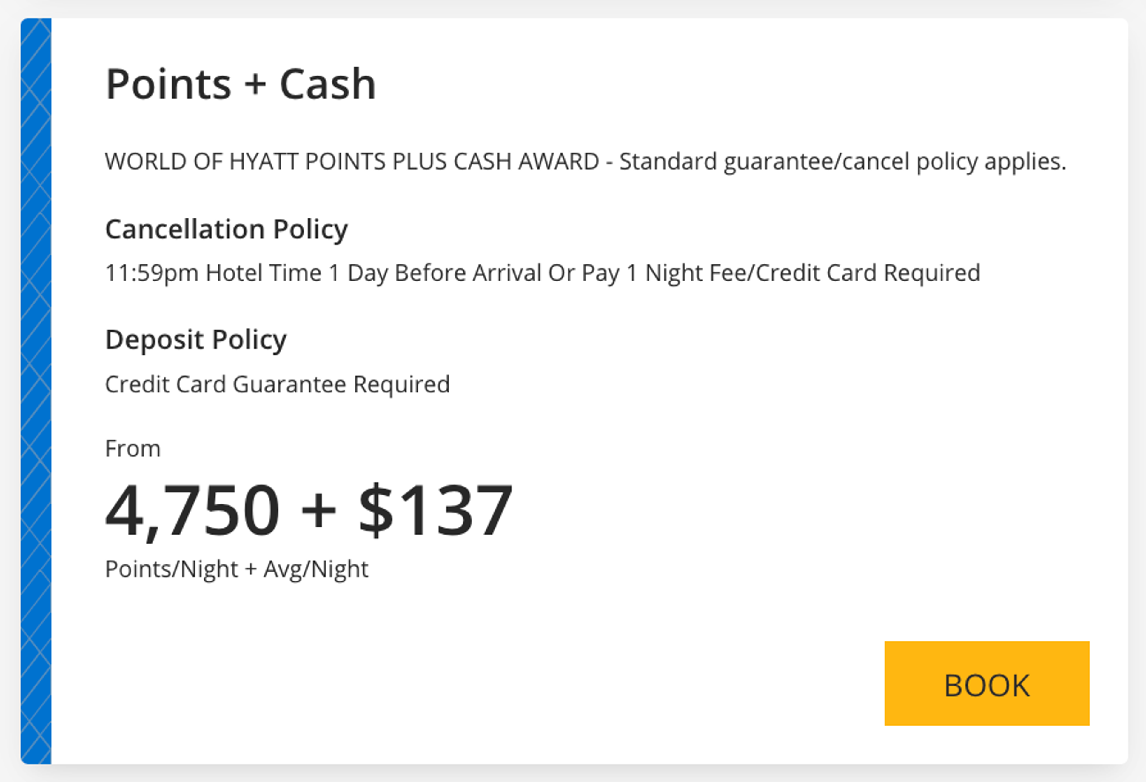 Example of a bad deal with points and cash