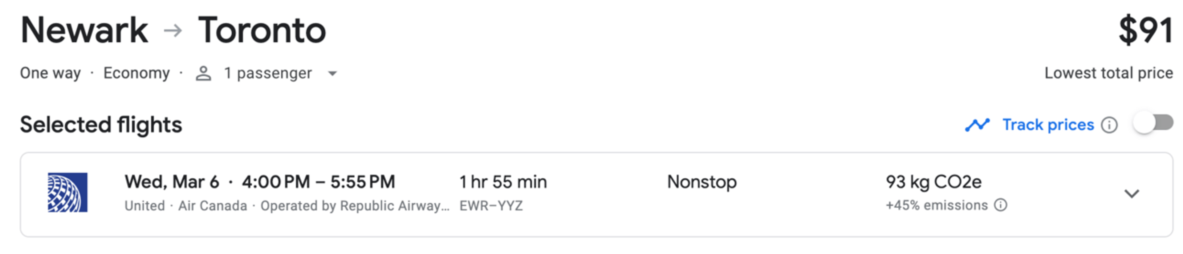 An example of a cheap international flight you could book in order to get a passport made sooner