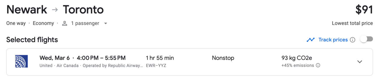 An example of a cheap international flight you could book in order to get a passport made sooner