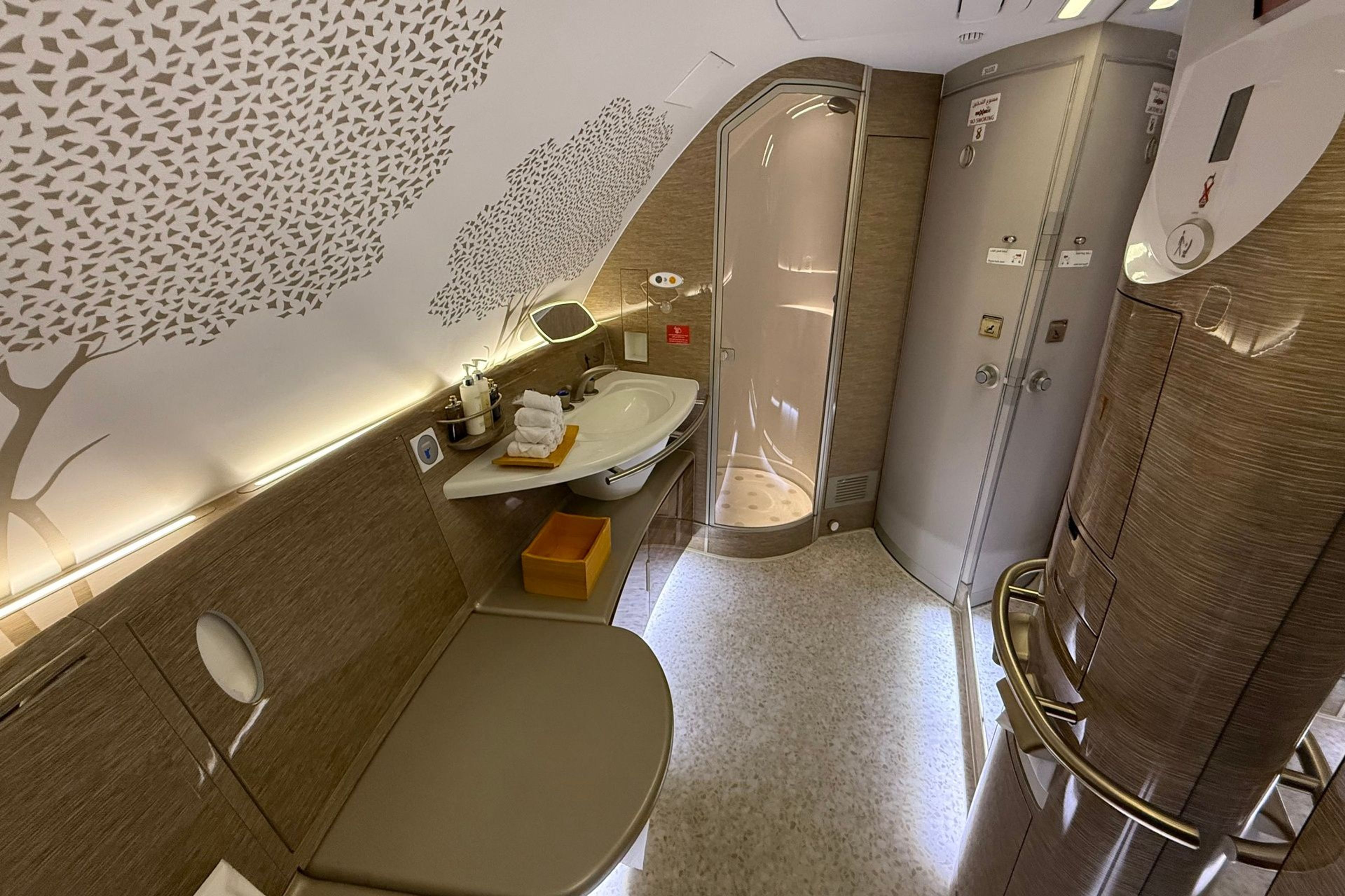 Emirates' first-class shower
