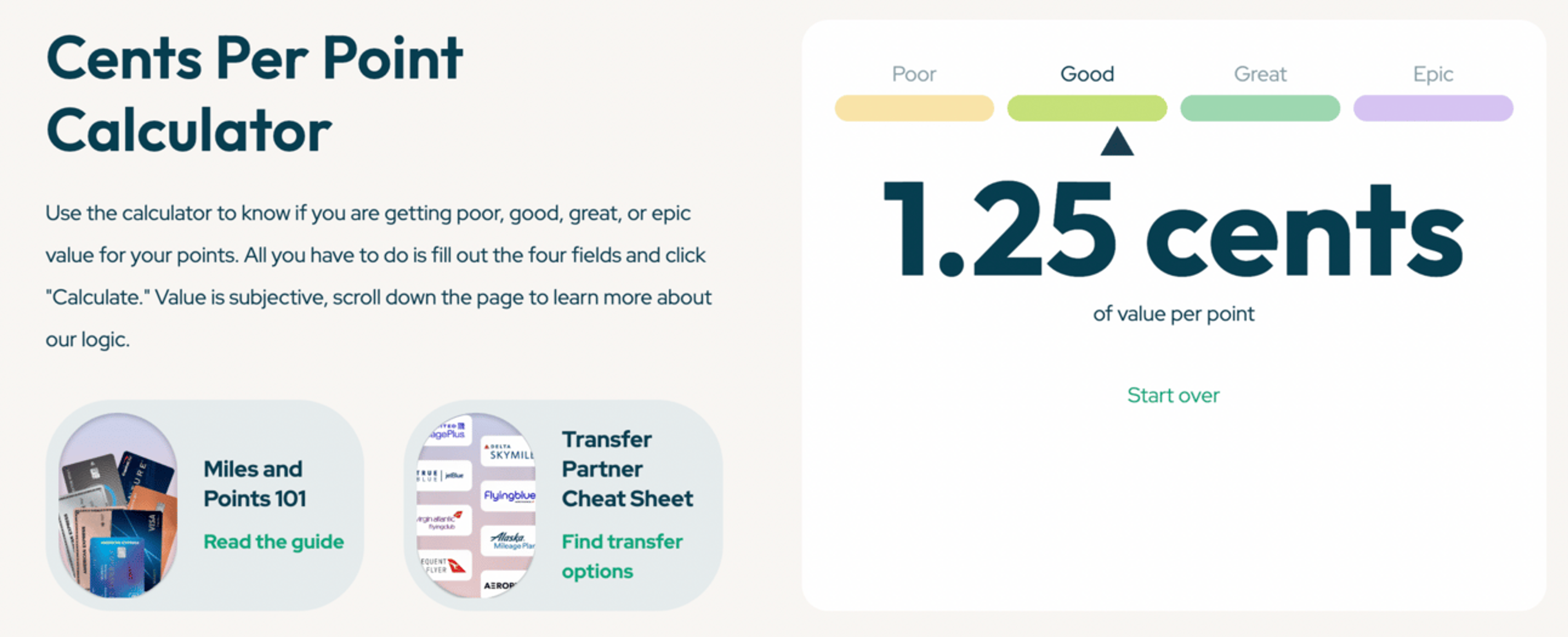 CPP Calculator results page