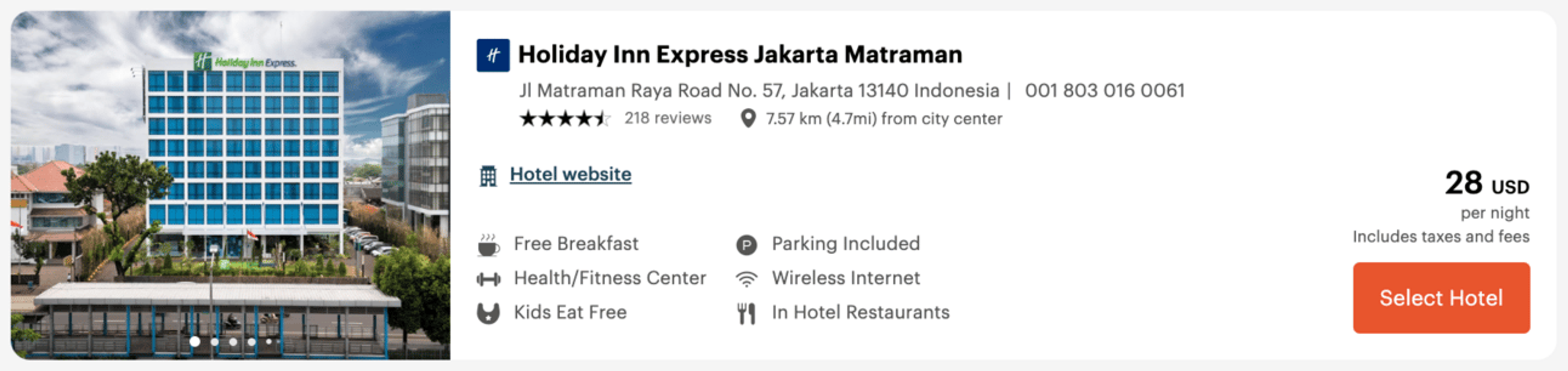 Holiday Inn Jakarta for $28 per night