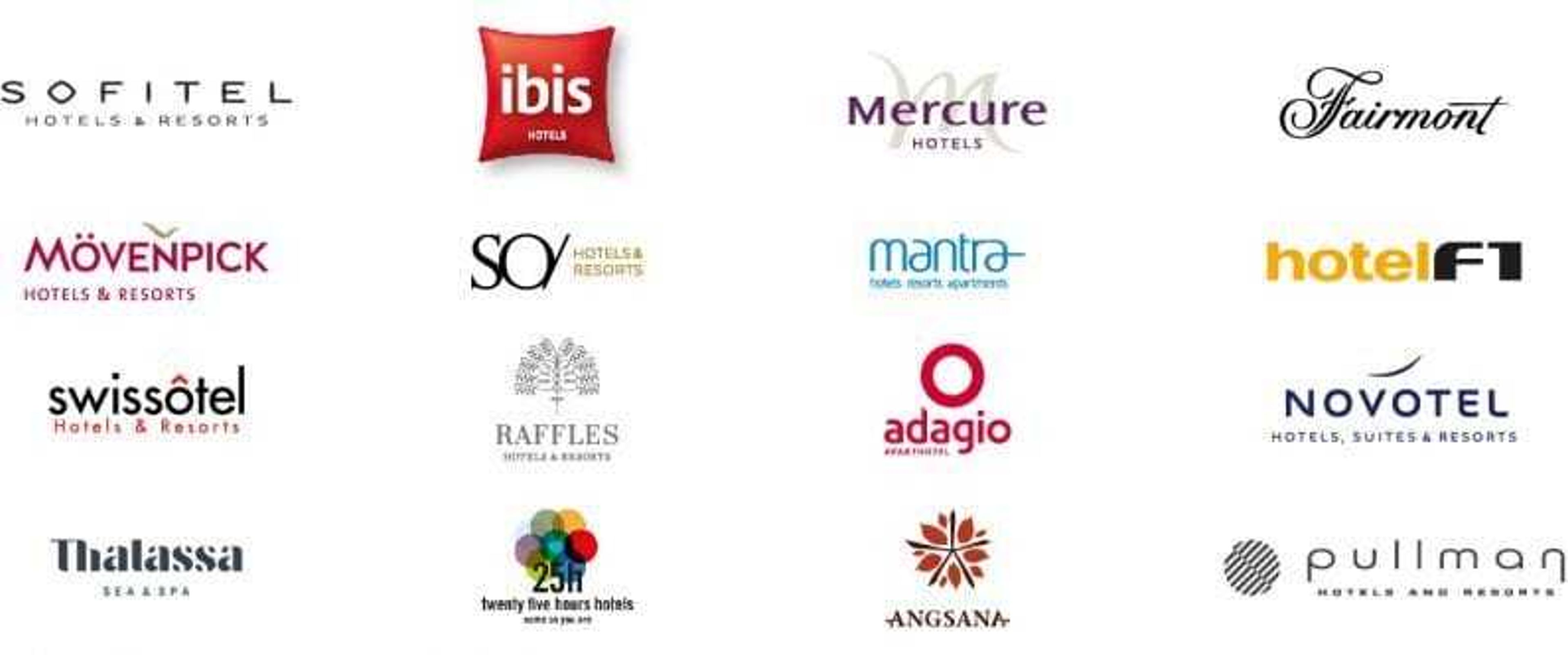 A graphic showing logos of various brands from Accor's program