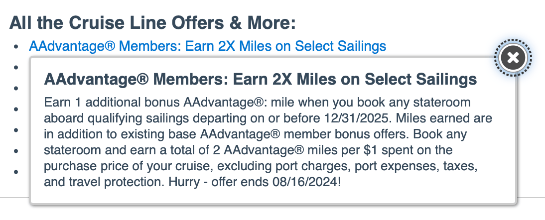 AA Cruises promo