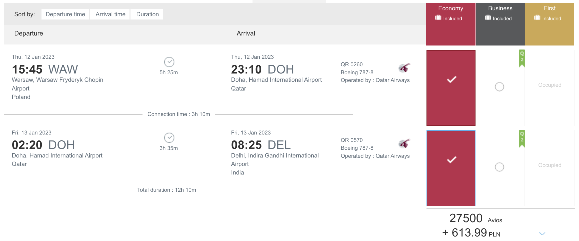 Qatar sample booking