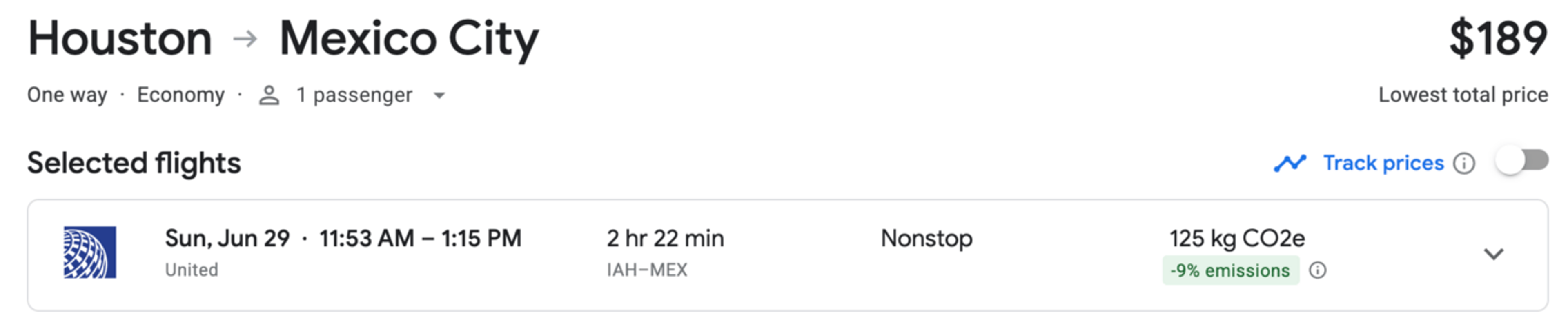 Houston to Mexico City for $189
