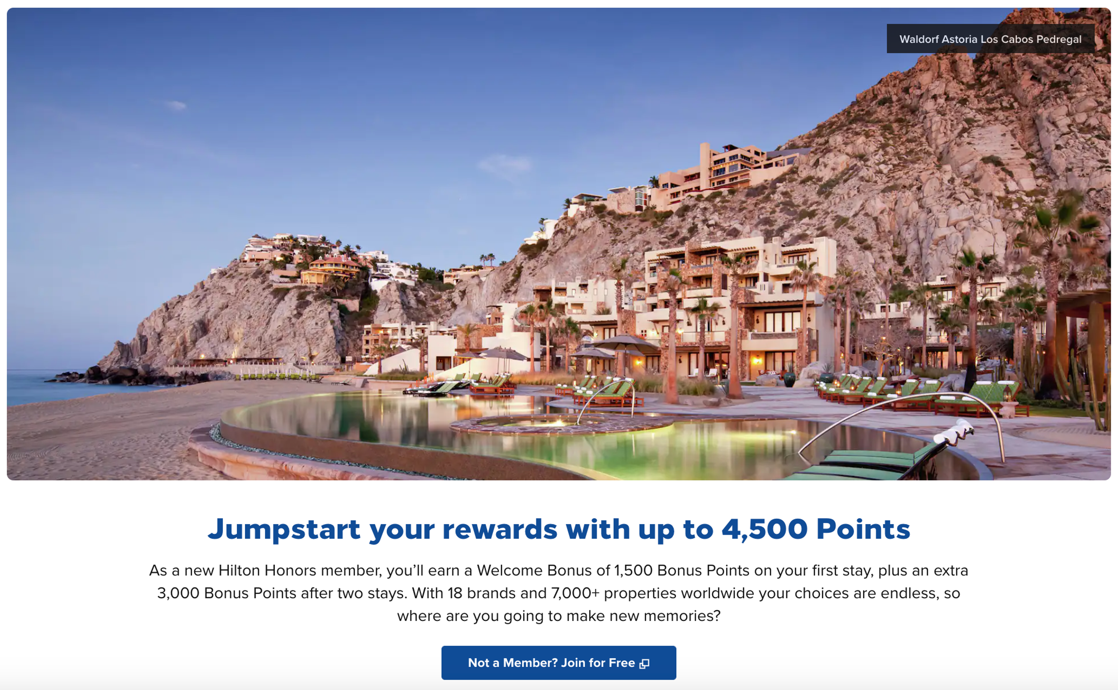 Hilton new member promo