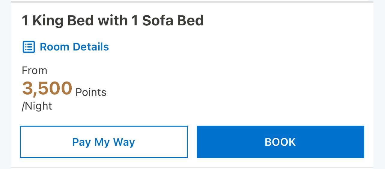 Hyatt's "Pay My Way" feature