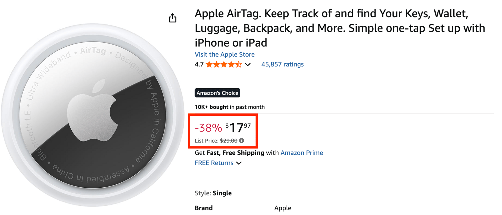 AirTag on amazon